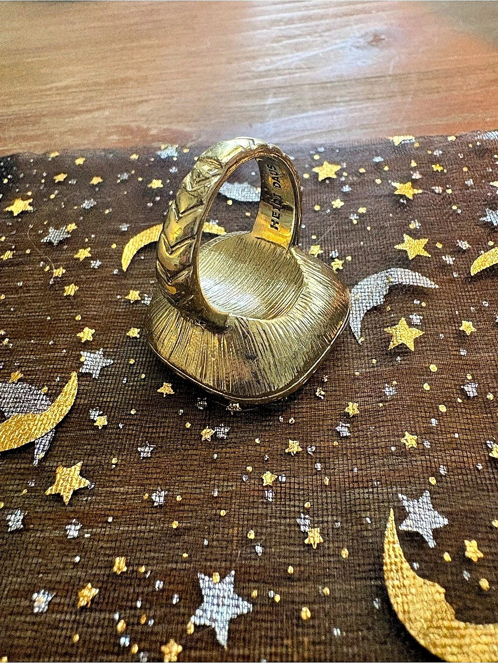 Heidi Daus Statement Ring Gold Like New - size 9 - Picture 2 of 3
